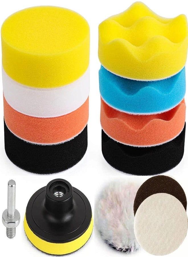 Extension Shaft - 4"inch + M14 Extension Shaft + Brass Nylon Bristle Brush - 12 Pieces + Polishing Pads + Backing