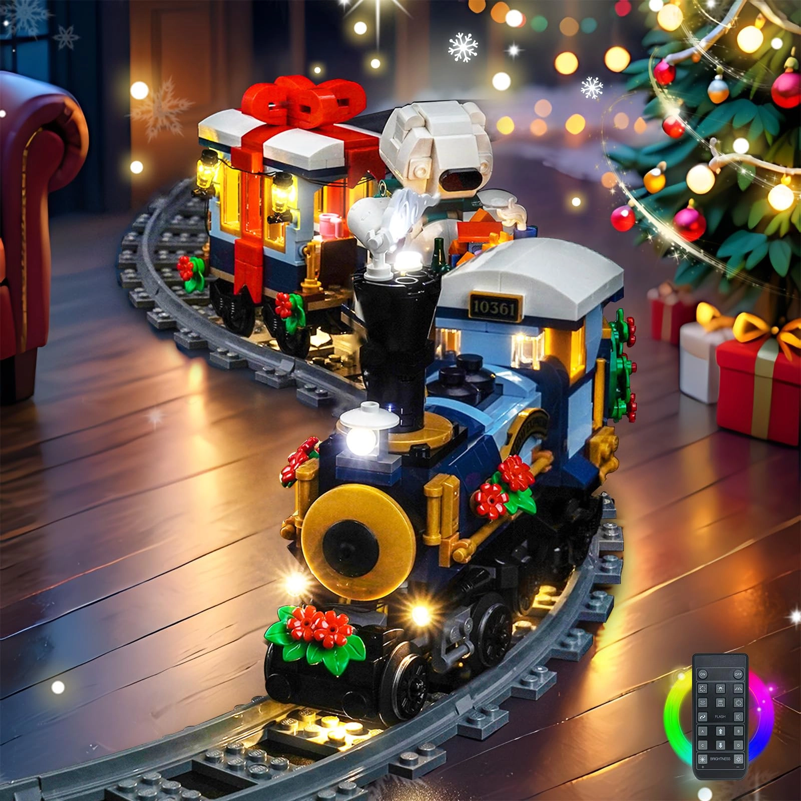 LocoLee Light kit Compatible with 10361 Holiday Express Train - LED RC Version