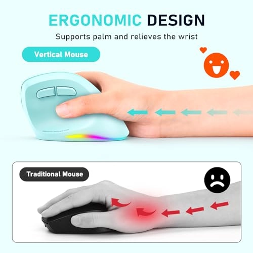 Ergonomic Vertical Mouse - Bluetooth, USB