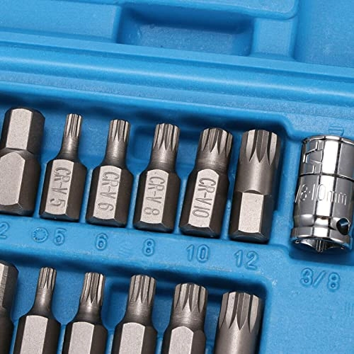 Spline& Hex& Torx Star Bit Socket Set - 40Pcs/Set 75mm 30mm