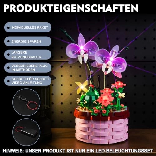 LED Light Set - Compatible with 43237 Isabela's Flowerpot USB Battery Powered