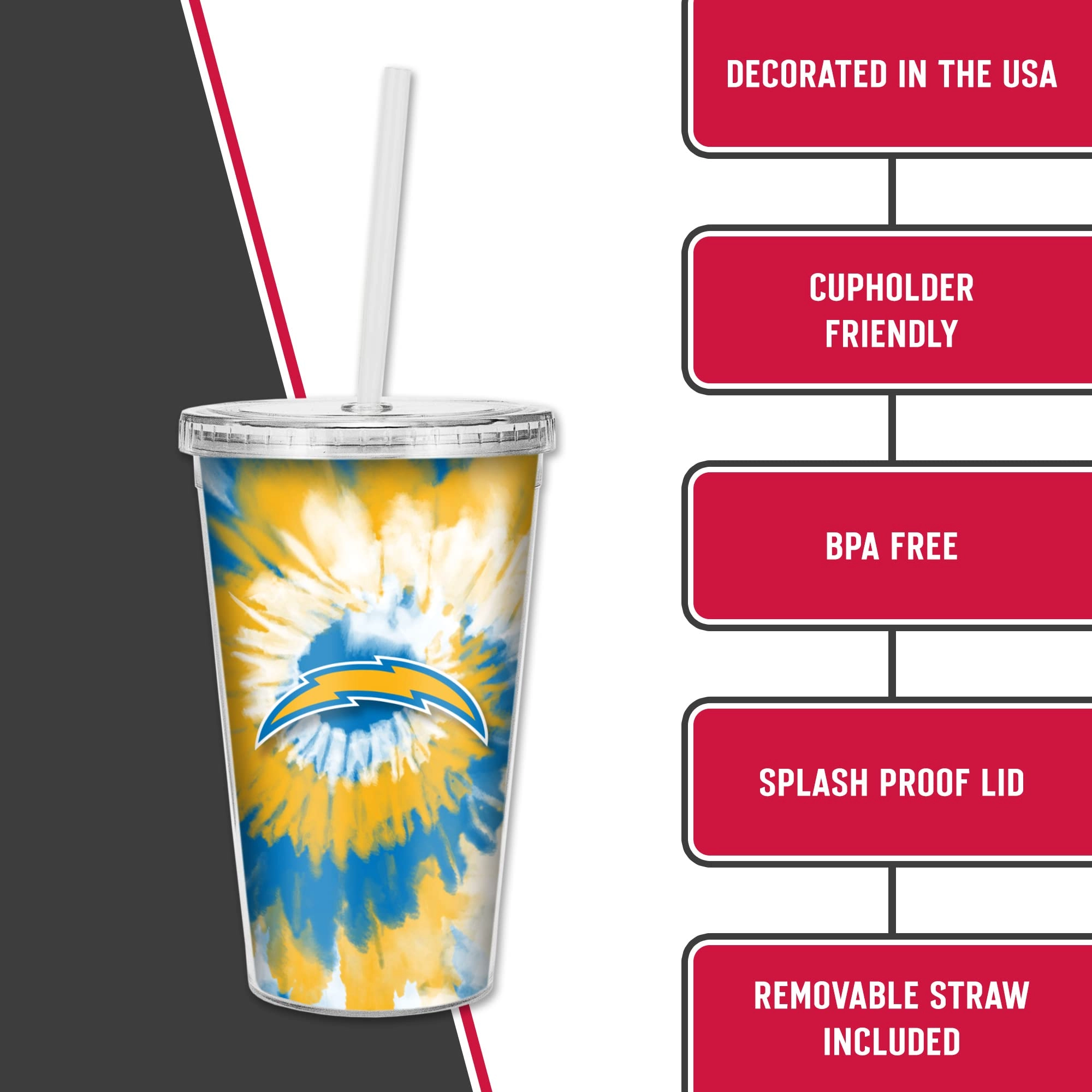 NFL Football Metallic Tie Dye Tumbler - 473ml