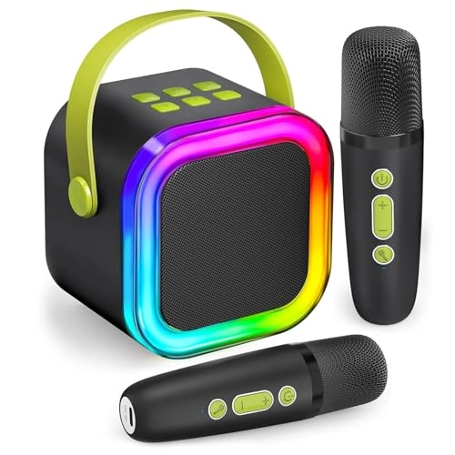 Mini Karaoke Machine - 2 Wireless Mics