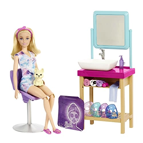 Barbie Sparkle Mask Spa Day Playset - 11.5 inches Blonde 15+ Accessories Ages 3+