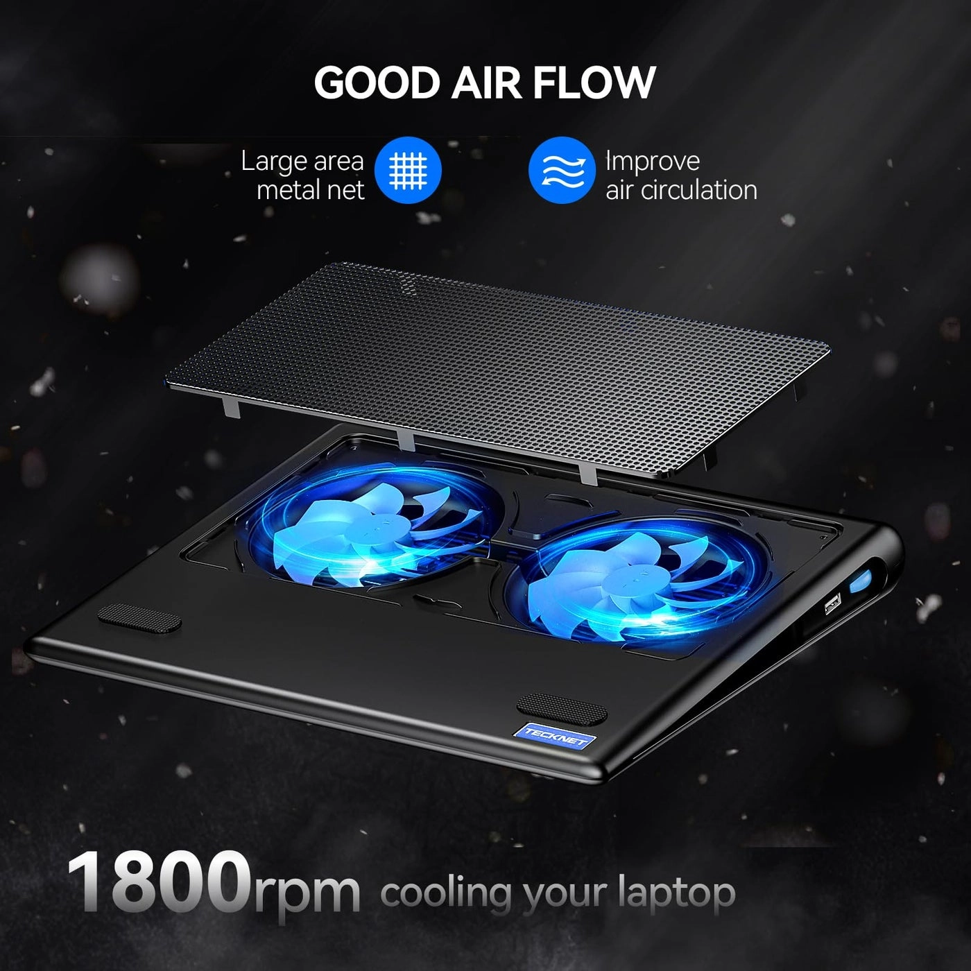 Laptop Cooling Pad - two 110mm fans 16 inches