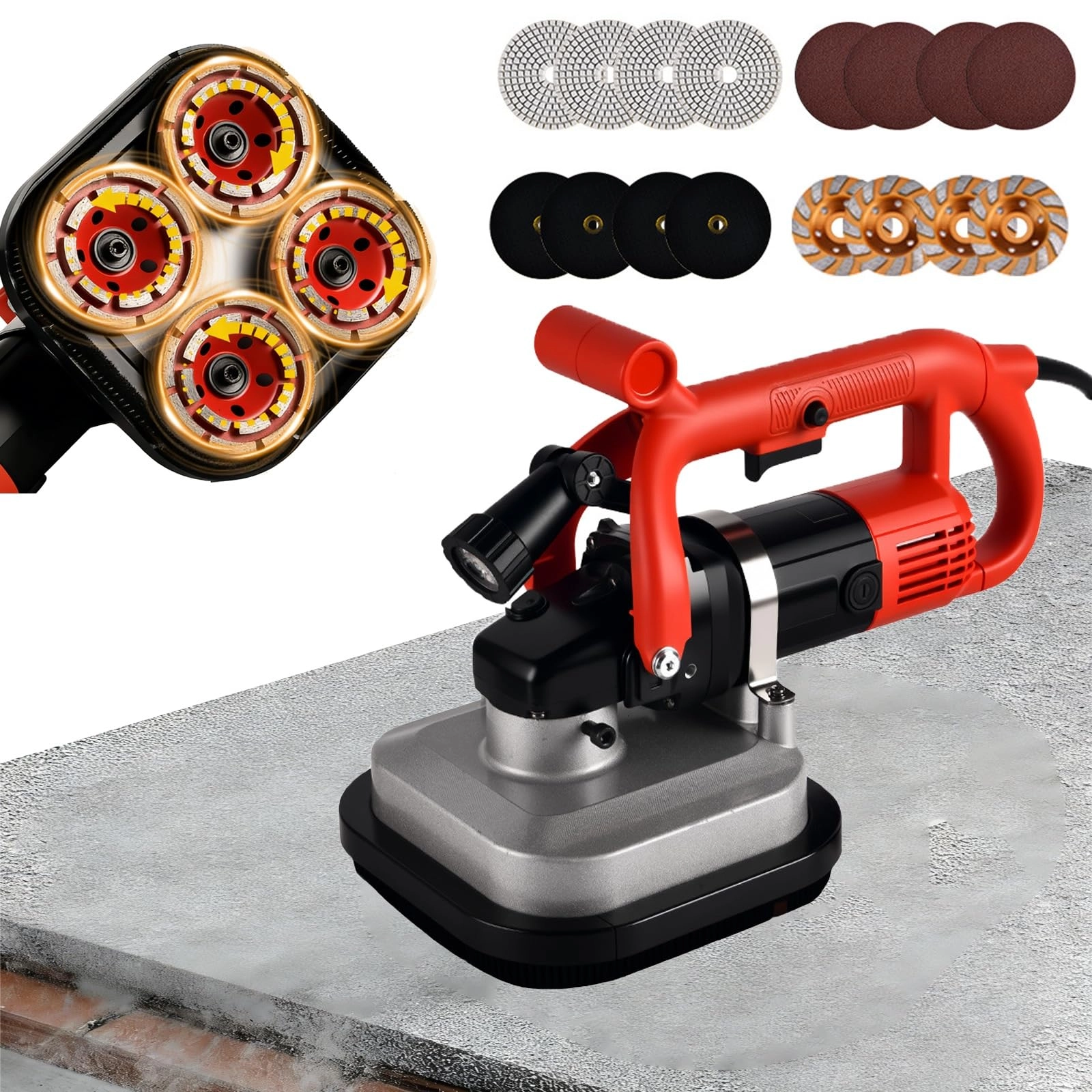 HDJINJGH Electric Concrete Grinder - 3600W