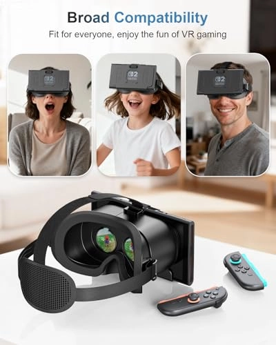 VR Headset for Nintendo Switch 2 - Adjustable HD Lenses Comfortable Head Strap