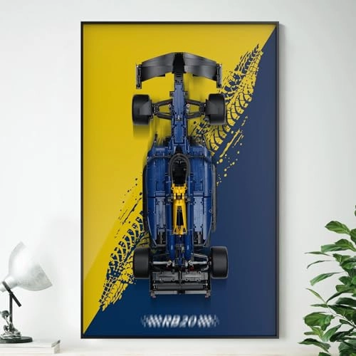 Display Wallboard for LEGO 42206 - MDF Aluminum Red Bull Racing RB20 F1