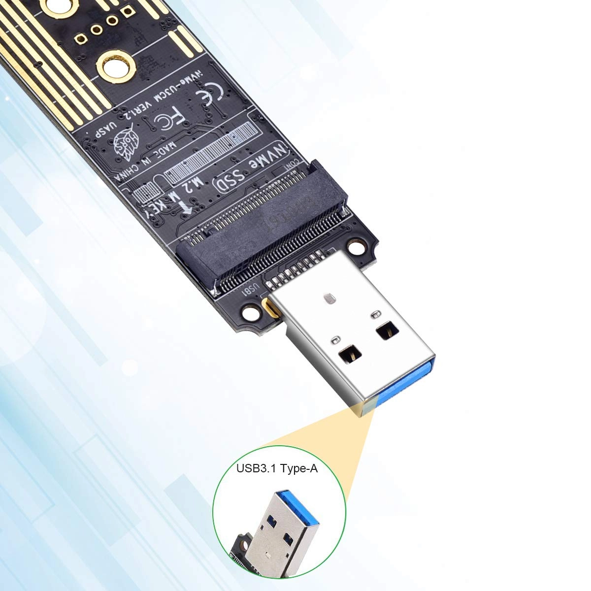 M.2 NVME USB 3.1 Adapter - M-Key 10 Gbps