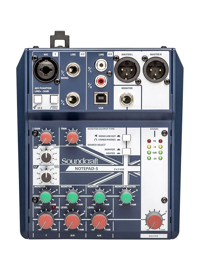 Soundcraft Notepad-5 - Analog Mixing Console Blue