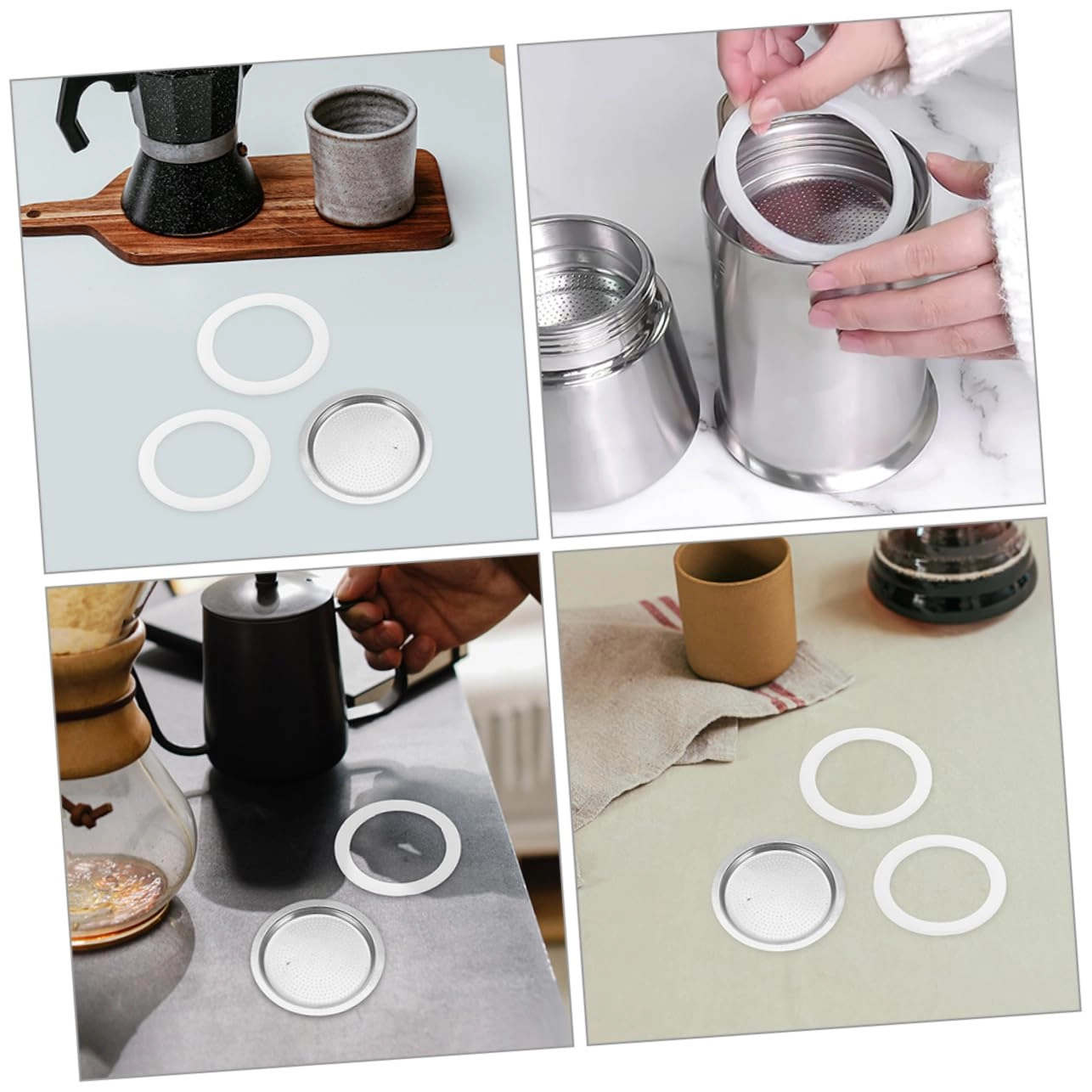 Coffee Pot Gasket - 6.40X5.00X0.20cm + Filter