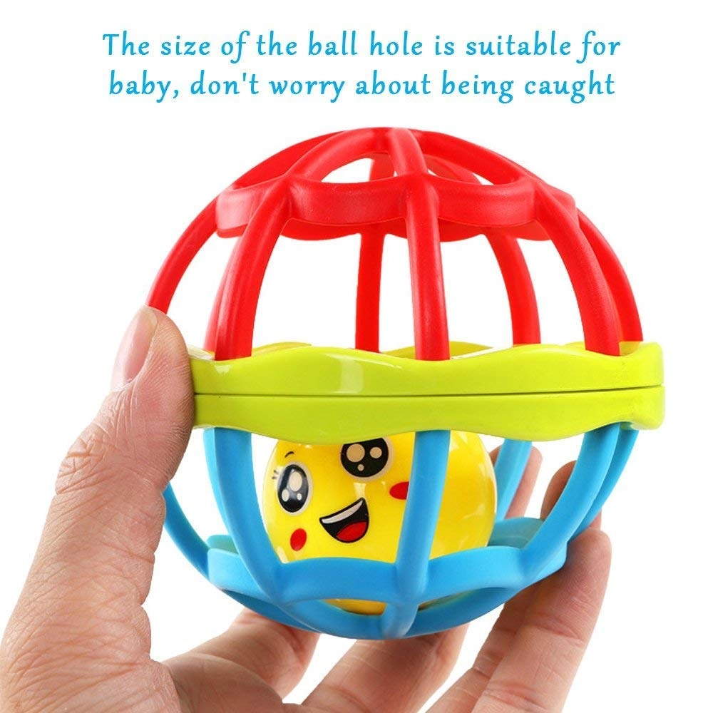 Soft Chewable Rattle Ball Toy - Suitable for 3 Months & Above. soft rubber