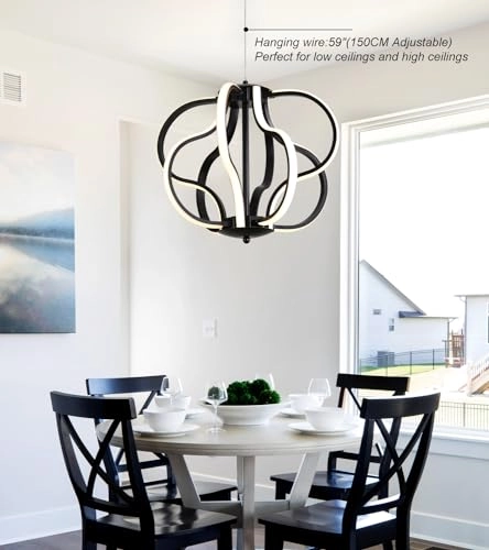 LED Chandelier - 3 Color Temperature Options Dimmable