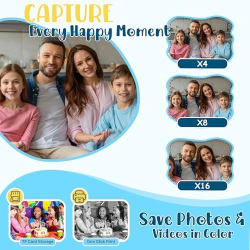 Kids Instant Print Camera - 1080P 32GB