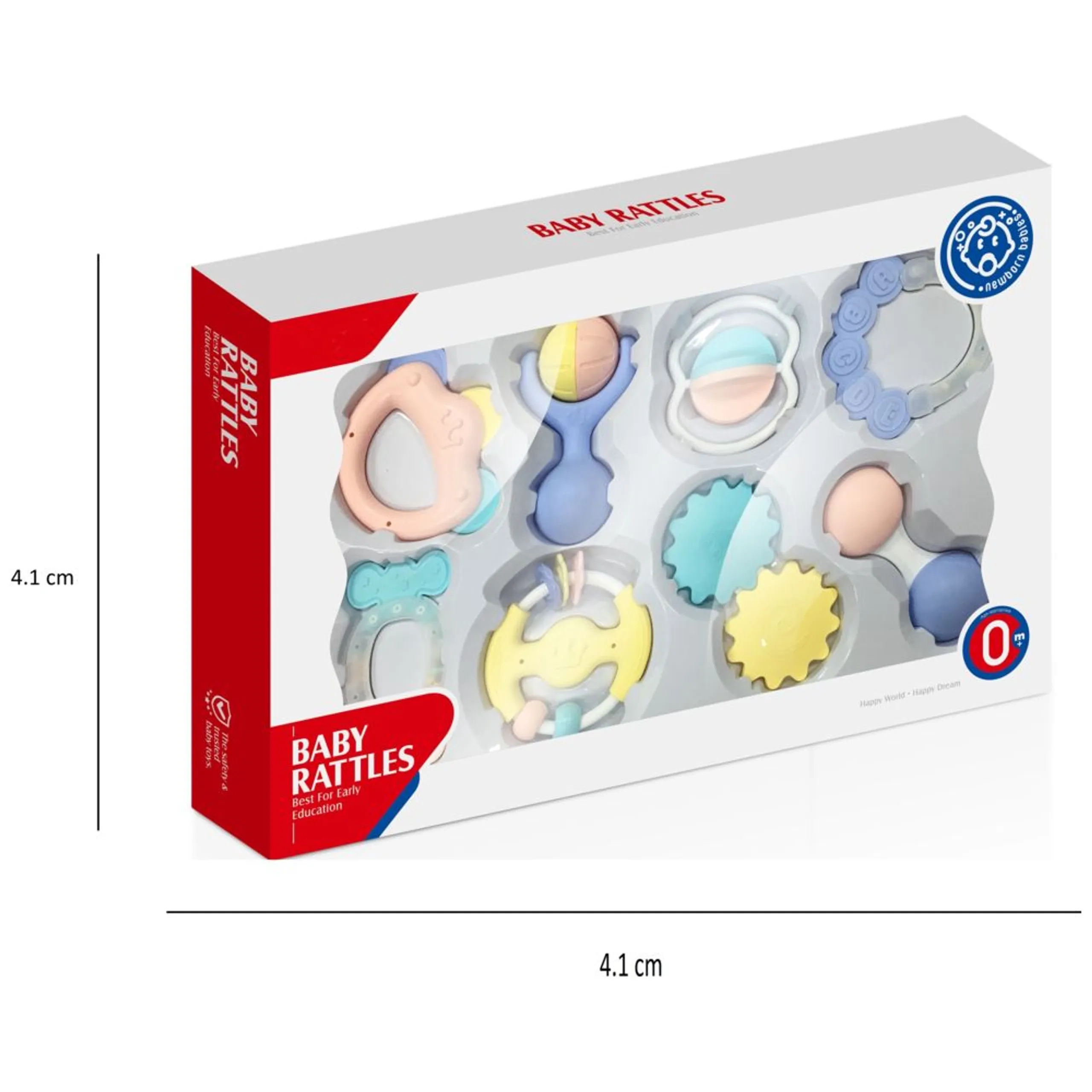 Baby Rattles And Teether Toy Set - Suitable for 0 month & above BPA-free, non-toxic, and baby-safe materials 8Pcs