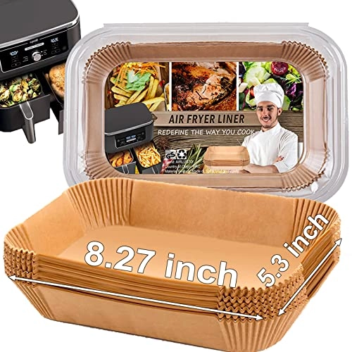 Air Fryer Liners Rectangular - Wood Pulp 100Pcs