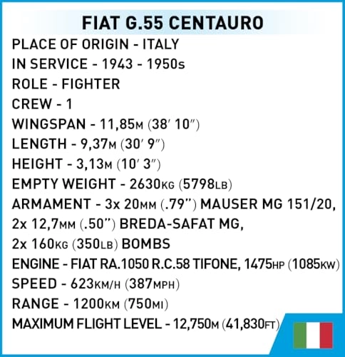 Fiat G.55 Centauro (5867) - 192 elements 1:48 scale