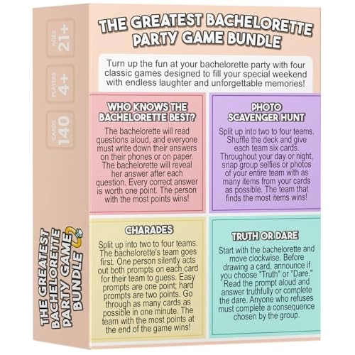 Greatest Bachelorette Party Game Bundle - English 21 years and up