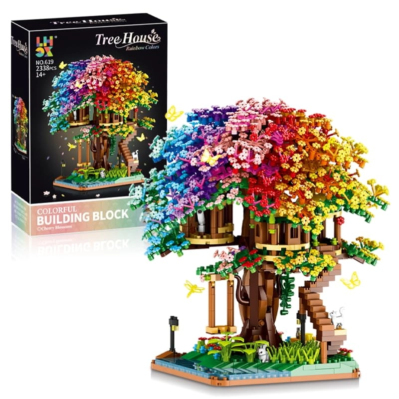 XIU Rainbow Cherry Blossom Treehouse - 2338 pcs