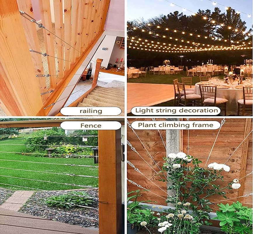 Wire Rope Cable Kit - 3 Kits 10mtr Stainless Steel