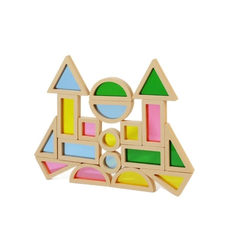Wooden Acrylic Building Blocks Set - 24pcs