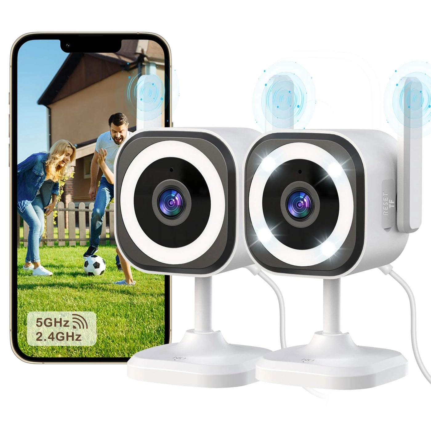 Dual-Antenna Stable 5G WiFi Security Camera 2K