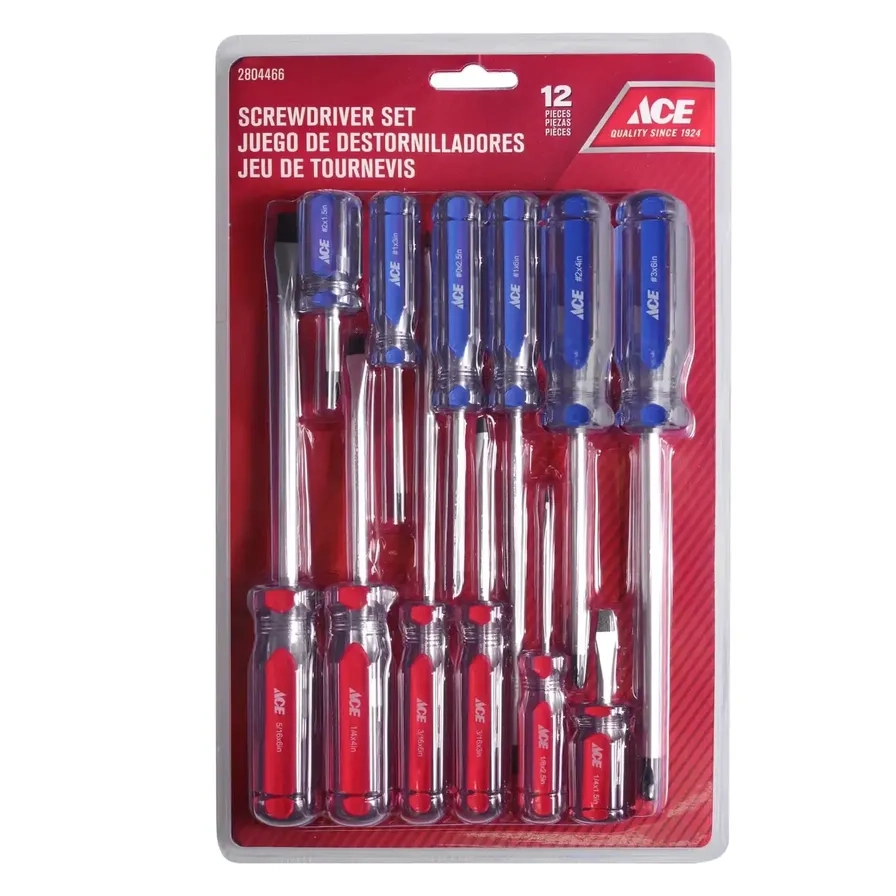 ACE Screwdriver Slotted and Phillips Screwdriver Set (12 Pcs)