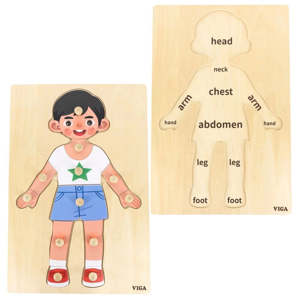 Viga Boys Body Knob Puzzle - 18 months+ 12 pieces
