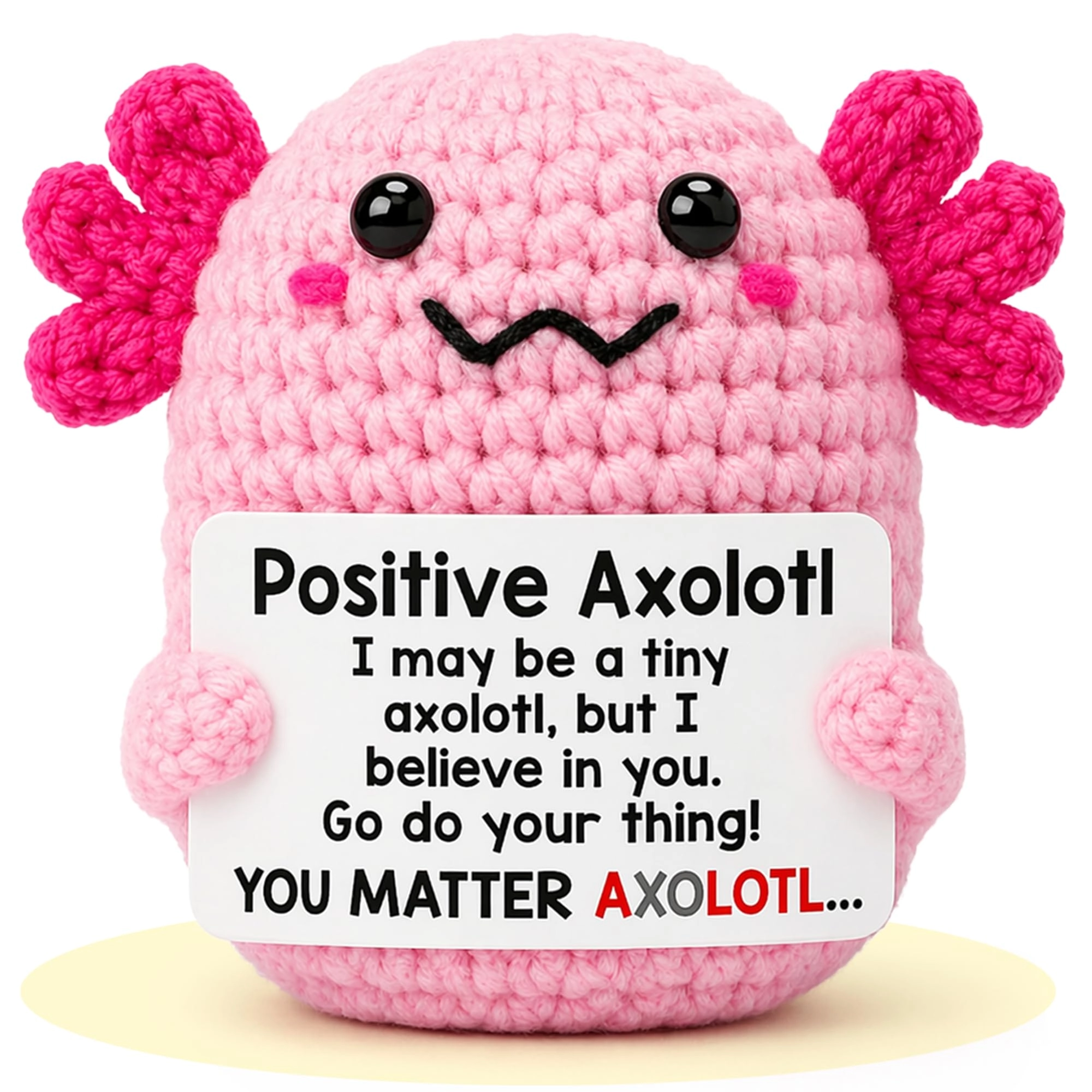 PICKLE BUDDIES Positive Mini Axolotl Charm Buddie - 14 cm Crochet