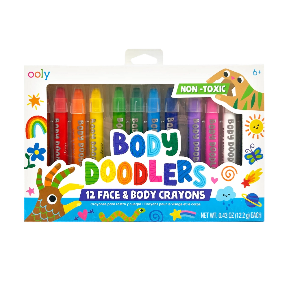 OOLY Body Doodlers Face And Body Crayon Set - 12 Pcs
