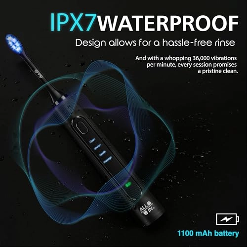 Sonic Electric LED Whitening Toothbrush - 1100 mAh 4 Modes