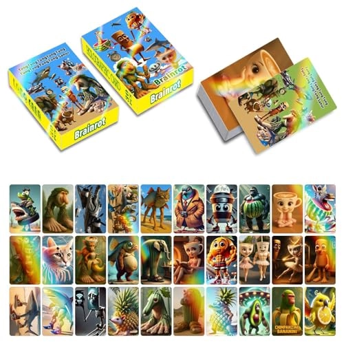 Italian Brainrot Cards and Stickers - 60Pcs 32Pcs Waterproof Vinyl Sticker