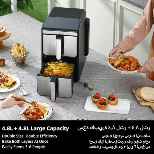 Air Fryer with 2 Independent Baskets