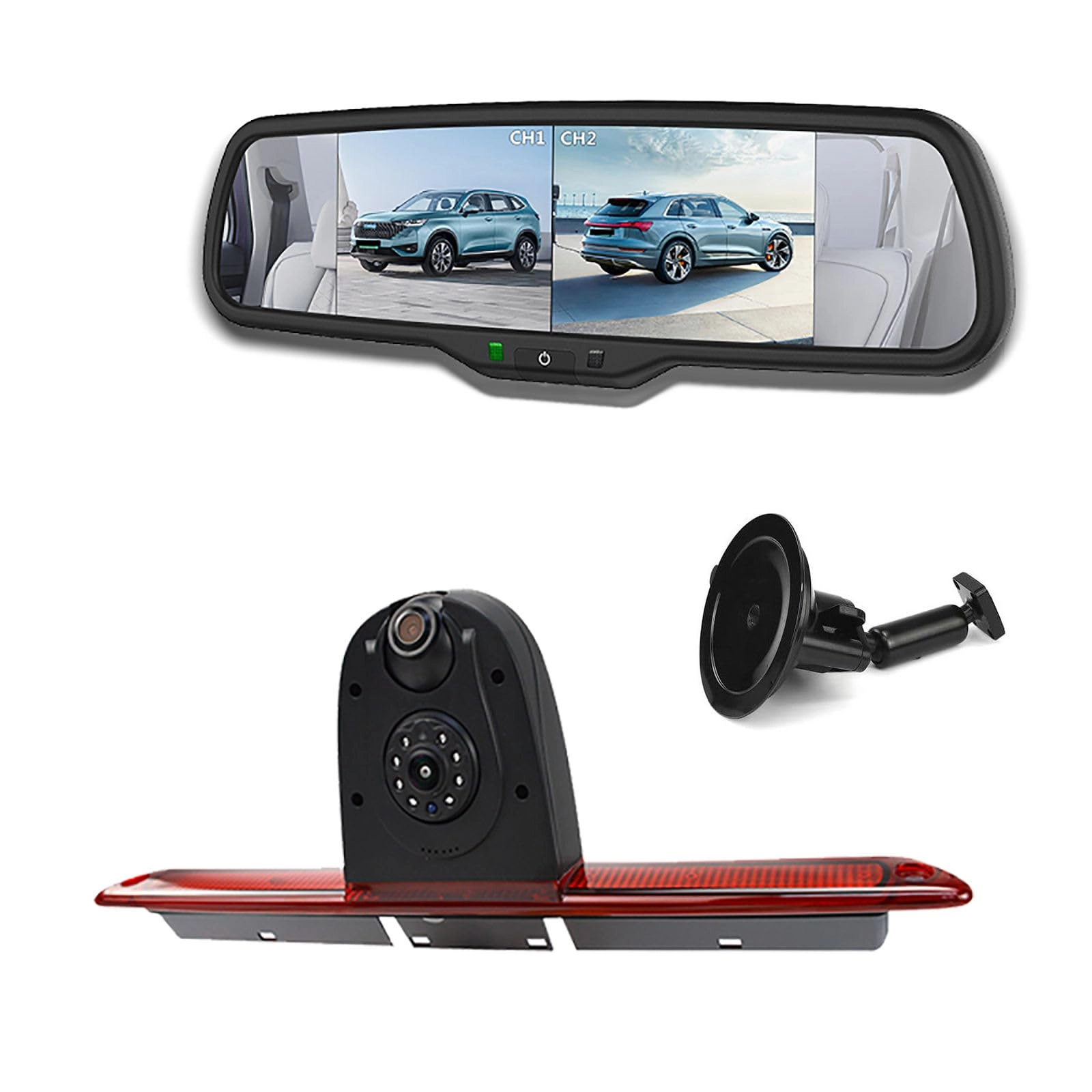 Dual Rear View Parking Reversing Brake Light Camera - Wired