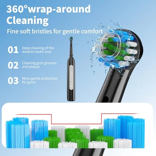 BX11 - 3 Cleaning Modes Type-C Rechargeable 8 Brush Heads