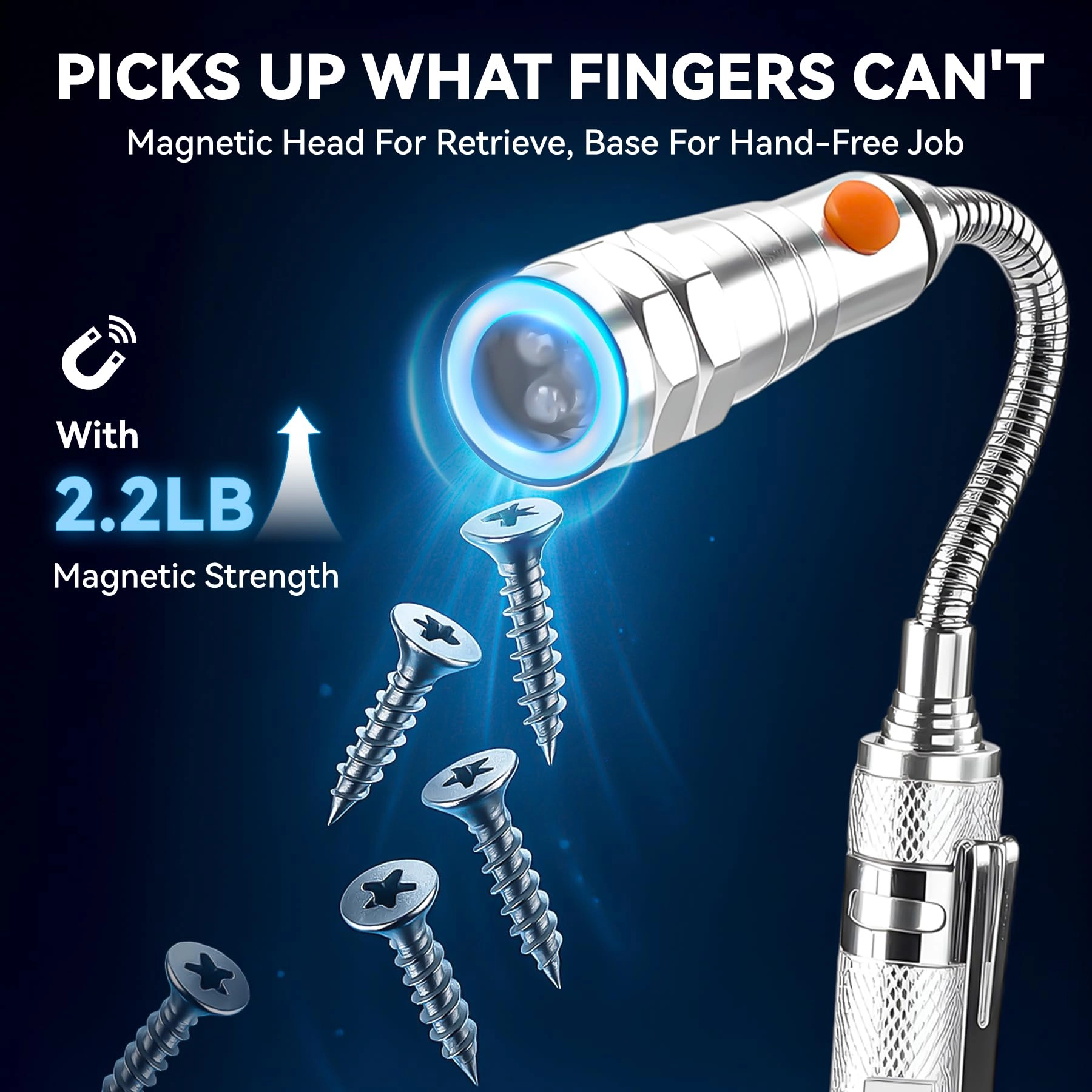 Extendable Magnetic Flashlight - Telescoping Magnet 200lm
