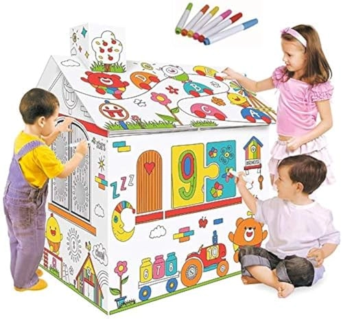 DIY Large Cardboard Play House - 2+ years 1 pcs