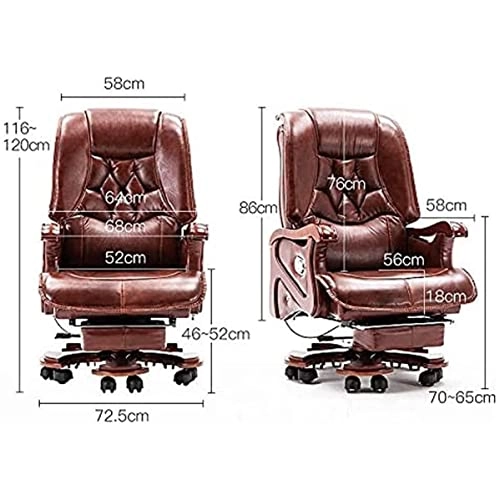 Desk Chair - PU Leather Brown High Back