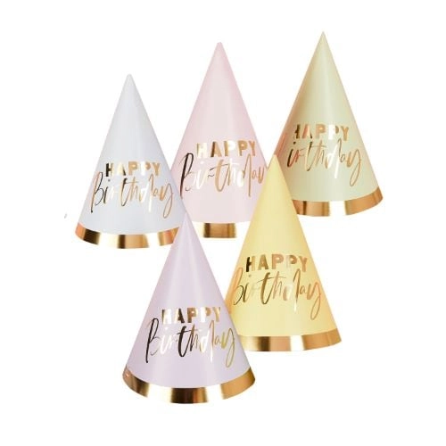 Party Zone Party Hats - 10/Pack Happy Birthday