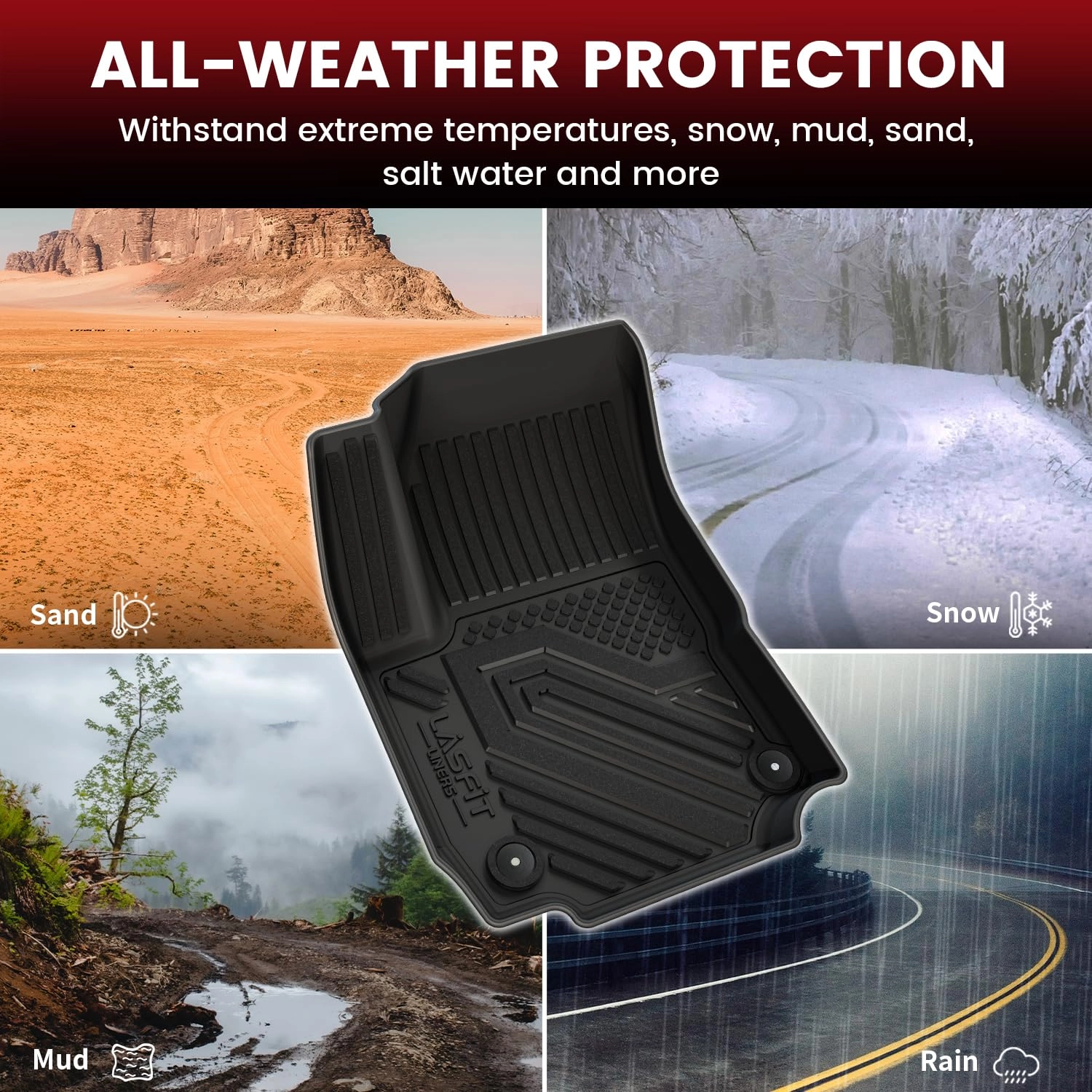 Floor Mats for Chevrolet Chevy Equinox/GMC Terrain - 2018-2024 All Weather TPE Custom Fit