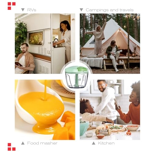 Manual Food Processor - 16.9 Fluid Ounces three blades