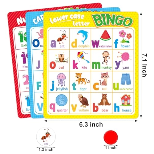 Alphabet Letter Bingo Cards - 17 years and up