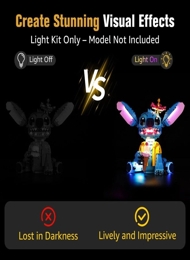 Light Up Kit - Compatible with Lego 43249 Stitch Cable-Hiding Tech