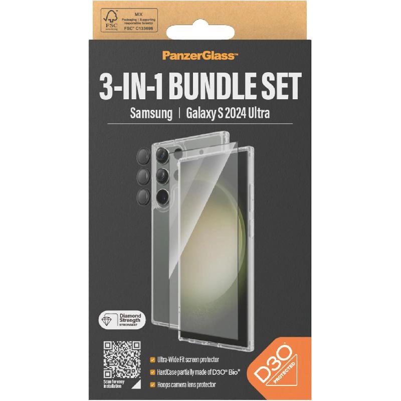 PanzerGlass 3-In-1 Protection Pack HARD CASE for Samsung Galaxy S24 Ultra