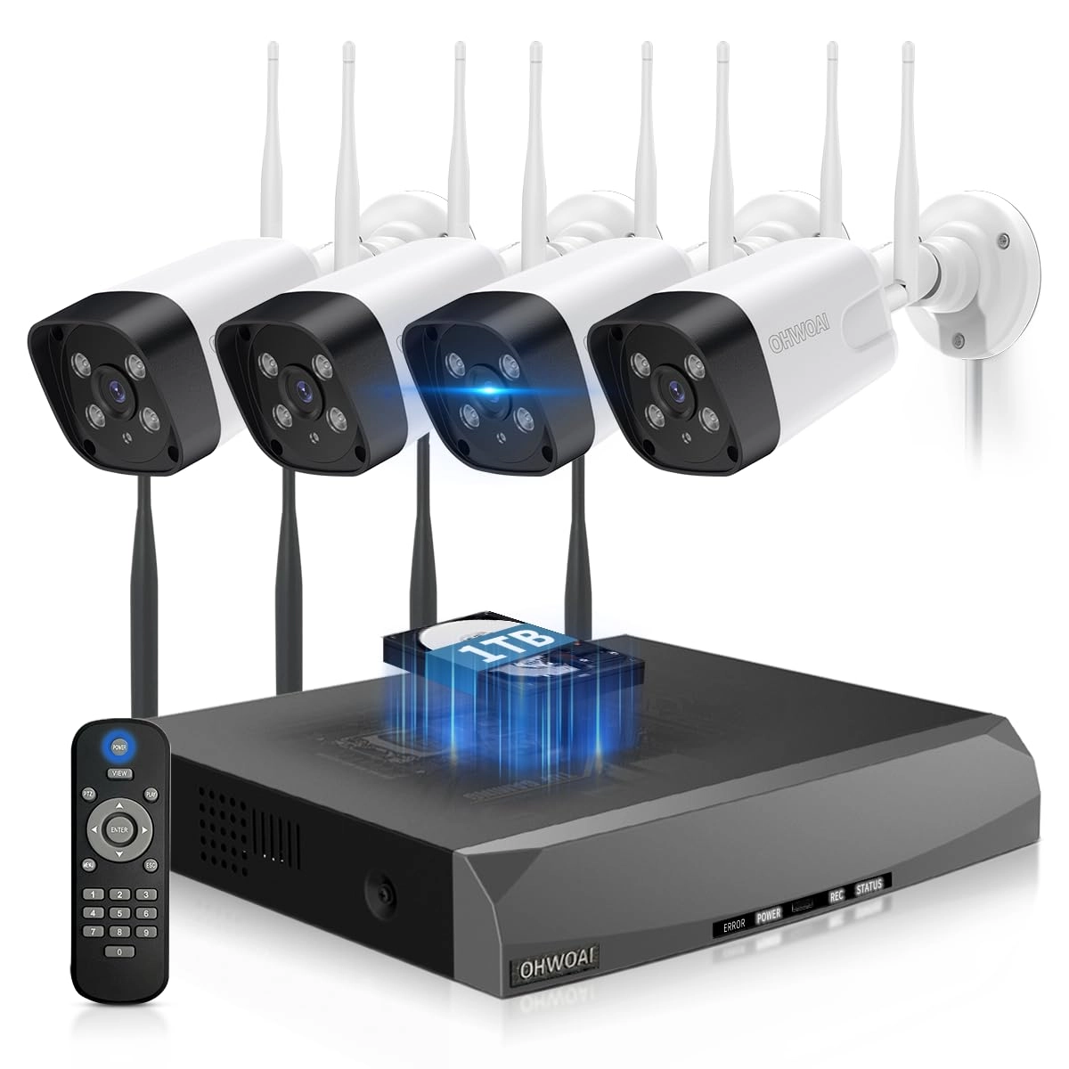 OHWOAI Wireless Security Camera System - 4 cameras 16 channels 5MP