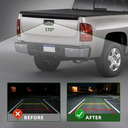 Rear View Backup Camera - Tailgate Handle 170° Wide-Angle Lens