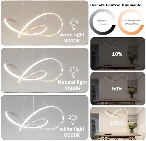 LED Pendant Light - 3000k-6000k Dimmable