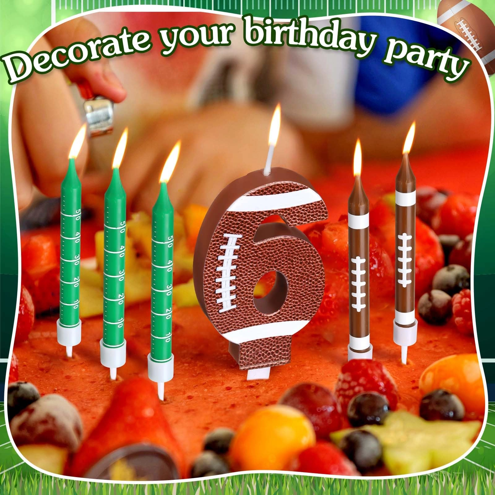 11 PCS Football Birthday Candles