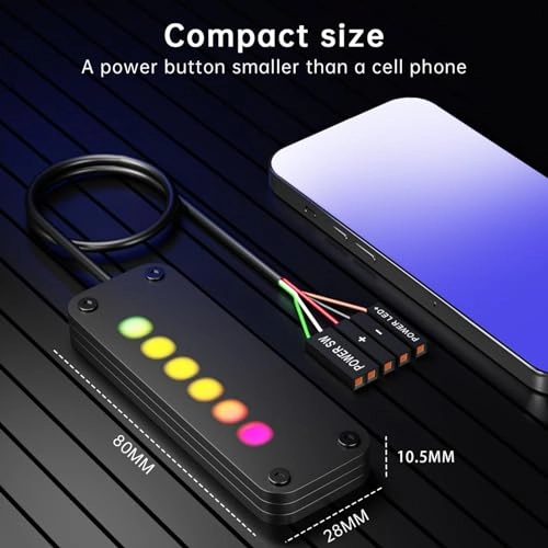 Touch Sliding Desktop Computer Power Switch - PCIE RGB Lighting
