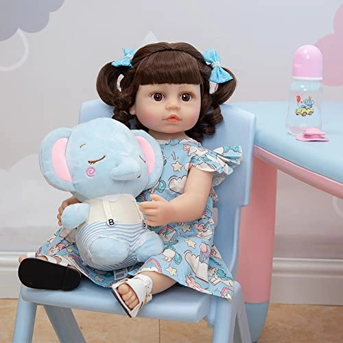 Reborn Baby Doll - 22 Inch Vinyl Brown Eyes